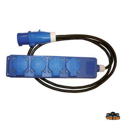 Ciabatta CE/SCHUKO a 4 prese con coperchio