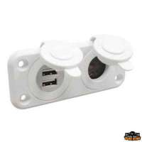 Doppia presa USB + 1 presa accendisigari
