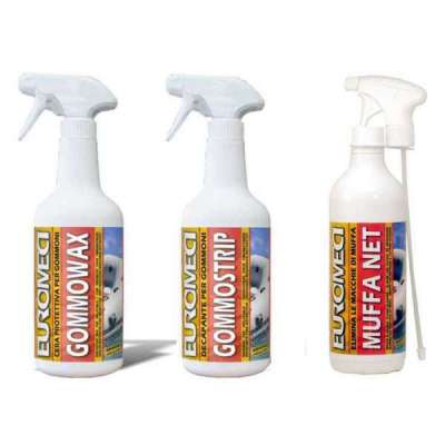 Kit Euromeci cura del gommone (Gommowax, Gommostrip, Muffa Net)