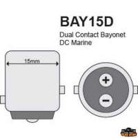 Lampadina al led BAY15D perni disassati per fanali di via concopertura in resina