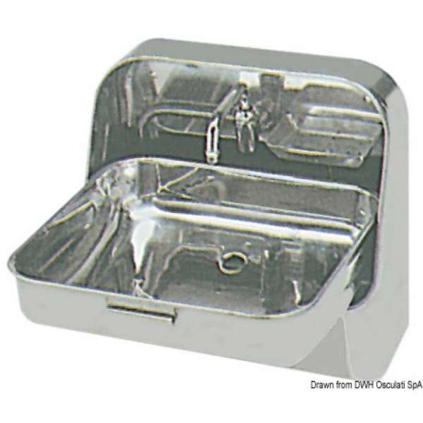 Lavello a parete tutto in Acciaio Inox