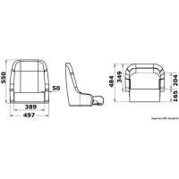 Sedile compatto imbottito con flip up H51