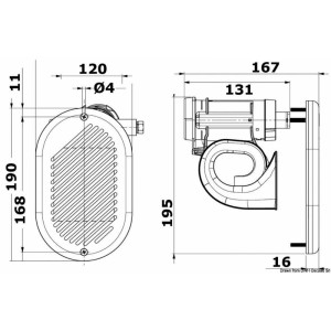 Tromba elettropneumatica HURRICANE con compressore inglobato nella tromba e mascherina