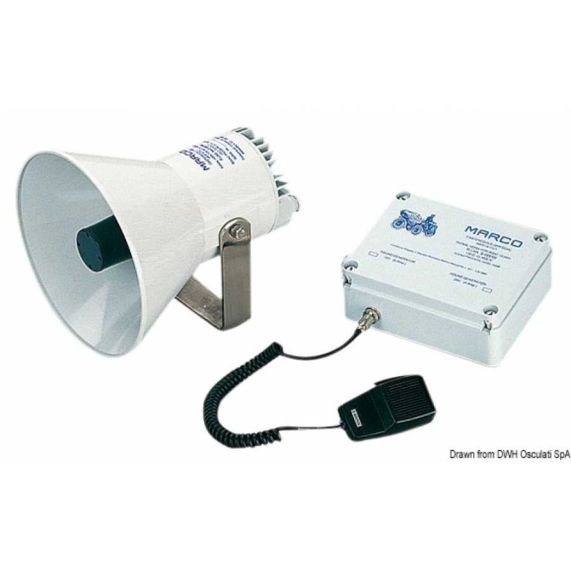 Tromba MARCO elettronica con amplificatore per imbarcazioni dai 12 ai 20 metri