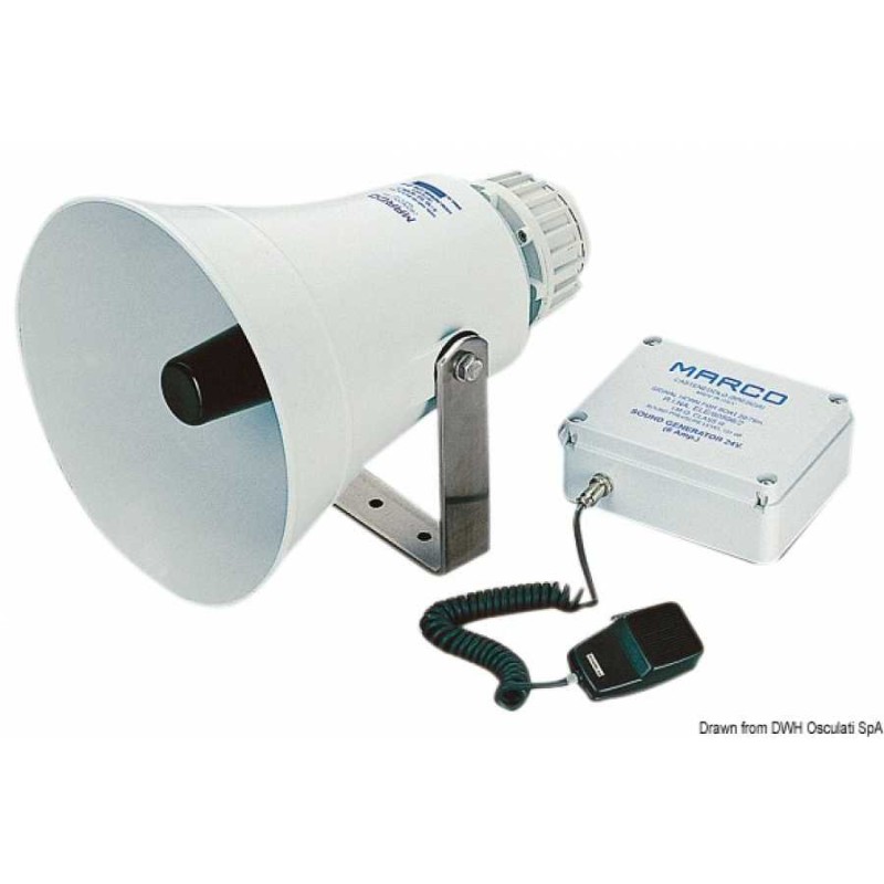 Tromba MARCO elettronica con amplificatore per imbarcazioni dai 20 ai 75 metri