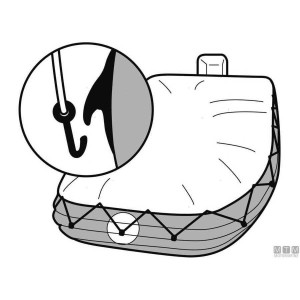 Gancetto in Nylon largo e piatto per attacco sul bordo di gommoni bianco