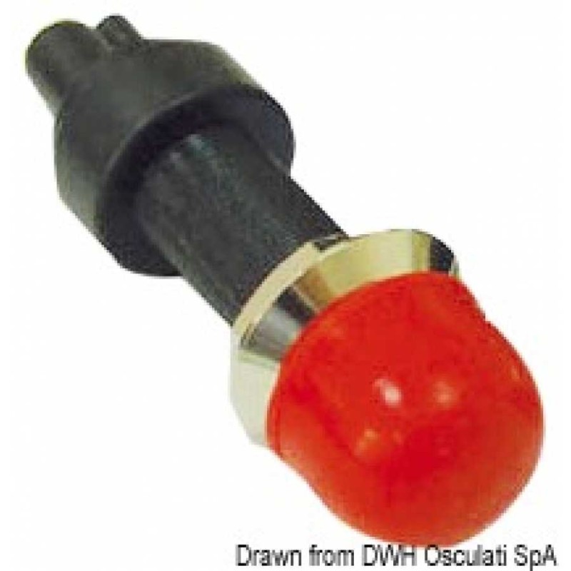 Pulsante in nylon con ghiera e dado in ottone cromato - foto 1