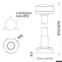 Asta luminosa con basetta removibile wireless - foto 4