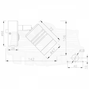 Faretto LED con presa USB Trem Aurora Light