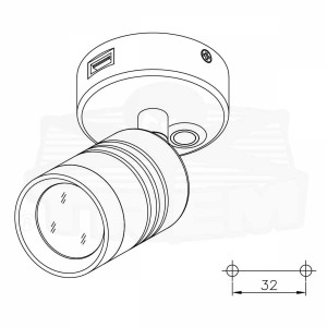 Faretto LED con presa USB Trem Aurora Light