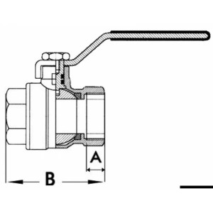 Saracinesca a sfera, in ottone nichelato, passaggio totale PN25 femmina/femmina - foto 2