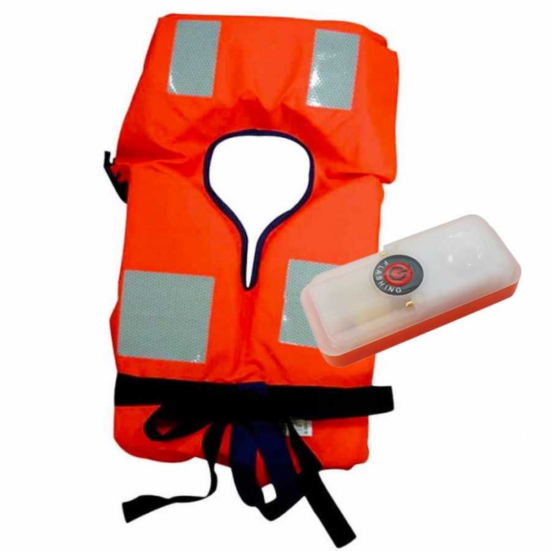 Kit 4 pezzi Giubbotto Salvagente Lalizas 150N e Luce LED Solas
