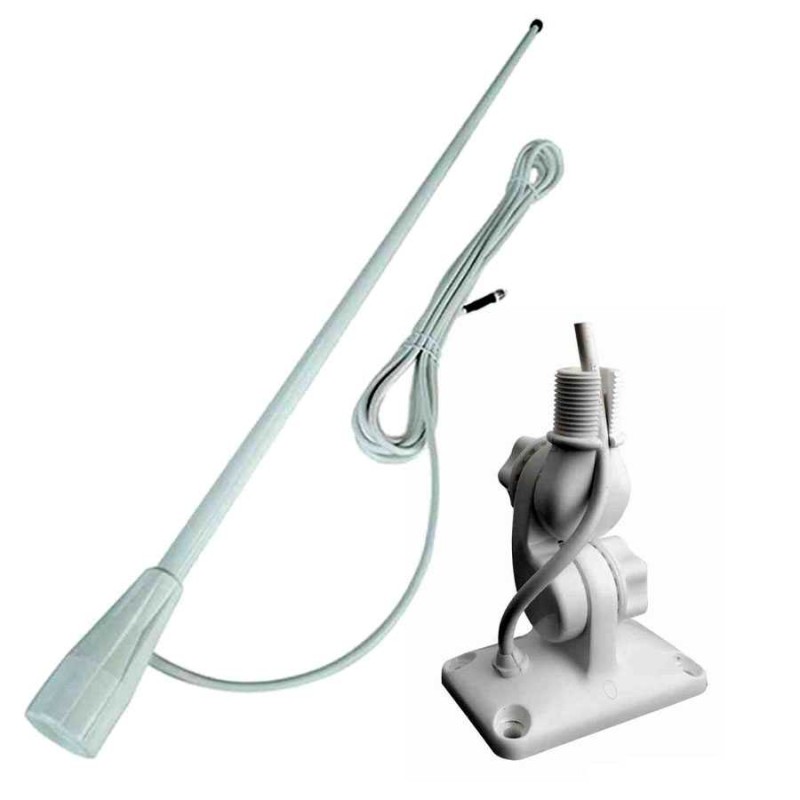 Kit Antenna VHF e base Glomex con passacavo