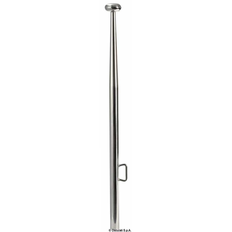 Asta portabandiera in acciaio inox AISI 316 lucidata a specchio. Ogiva terminale.