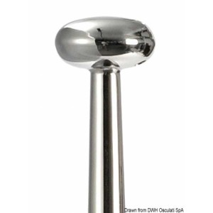 Asta portabandiera in acciaio inox AISI 316 lucidata a specchio. Ogiva terminale.