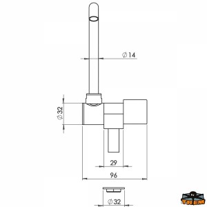 Rubinetto acqua fredda canna alta