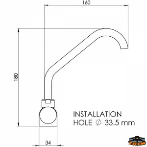 Rubinetto acqua fredda canna alta