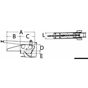  Musone di prua a ribalta in lega fino a 12 kg