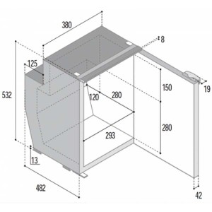 Frigo freezer a compressore VitriFrigo C51i, unità refrigerante interna