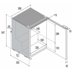Frigo freezer VitriFrigo C39i, unità refrigerante interna