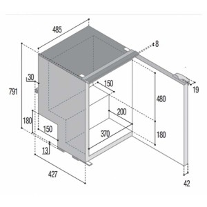 Frigo freezer Airlock VitriFrigo C85i, unità refrigerante interna