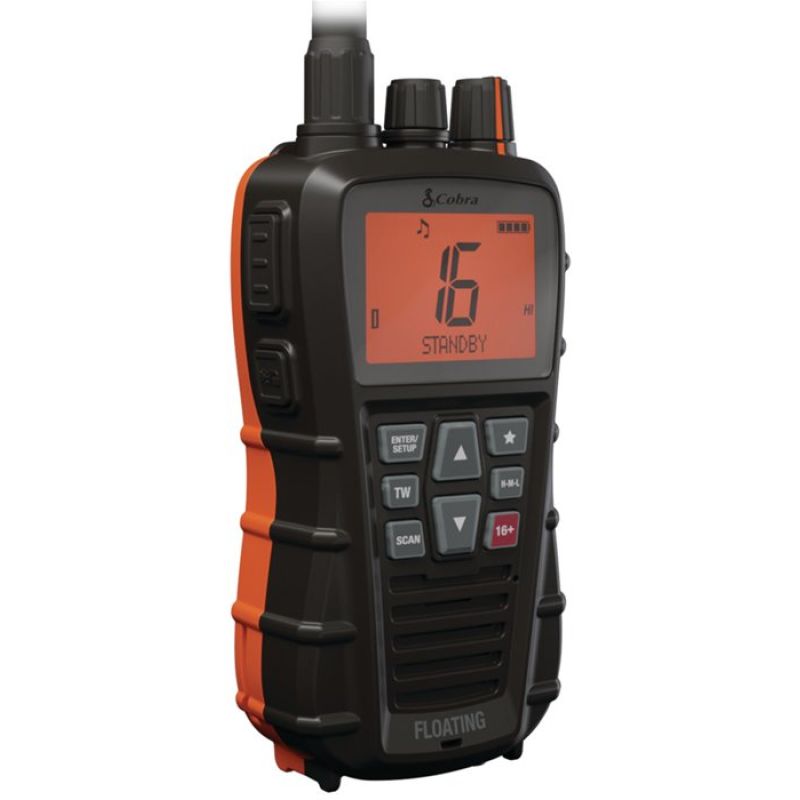 VHF Portatile Cobra BlueBound 350E Galleggiante IPX7 con Torcia e Strobo