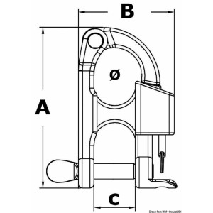 Moschettone in acciaio inox regolamentare per sci nautico (D.M. 4/2/60 e succ.)