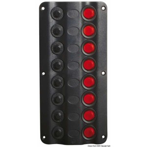 Pannello elettrico Wave Design con interruttori a bascula con LED