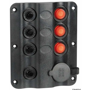 Pannello elettrico Wave Design con interruttori a bascula con LED