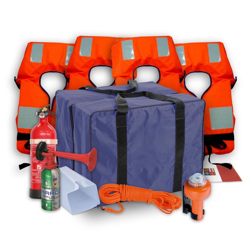Kit Sicurezza Barca 4 Persone Entro 6 Miglia – Dotazioni Complete in Borsa Impermeabile - foto 1