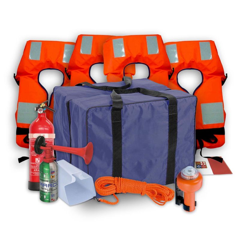 Kit Sicurezza Barca 4 Persone Entro 3 Miglia – Dotazioni Complete in Borsa Impermeabile - foto 1