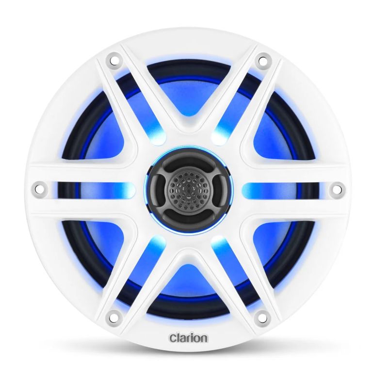 Speaker nautici 6,5” Clarion CMS-651RGB-SWB con LED RGB – Griglia Sport Bianca
